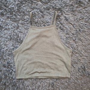 Army green crop top
